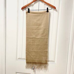 Vintage Rhinestone Fringe Scarf Camel